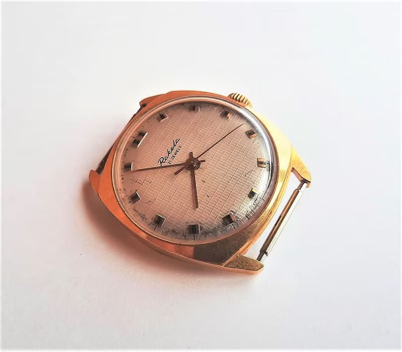 Au 20 gold plated Raketa 2609A.1 Soviet vintage mens wrist watch wind up