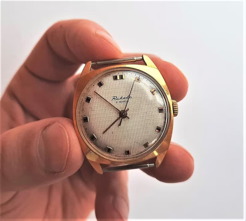 Au 20 gold plated Raketa 2609A.1 Soviet vintage mens wrist watch wind up
