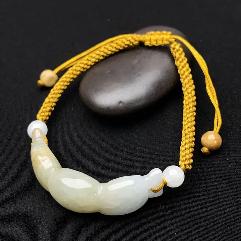飄黃翡翠蓮藕編織手鍊 | 天然緬甸玉翡翠A貨 | 送禮