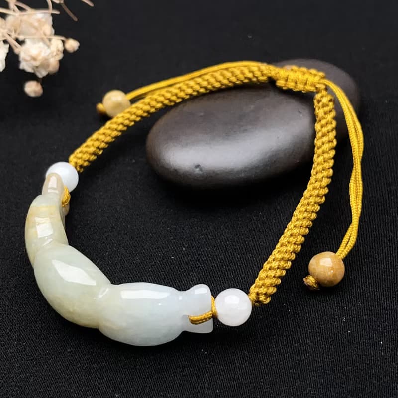 飄黃翡翠蓮藕編織手鍊 | 天然緬甸玉翡翠A貨 | 送禮