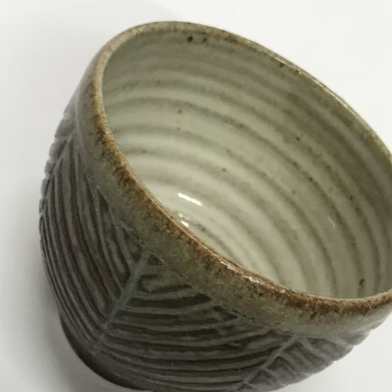 曾永鴻  葉紋灰釉茶杯