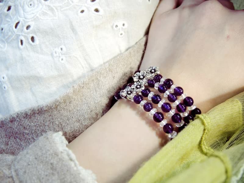 《Flower feast 花宴》瑰麗花境公主風紫水晶手鍊環