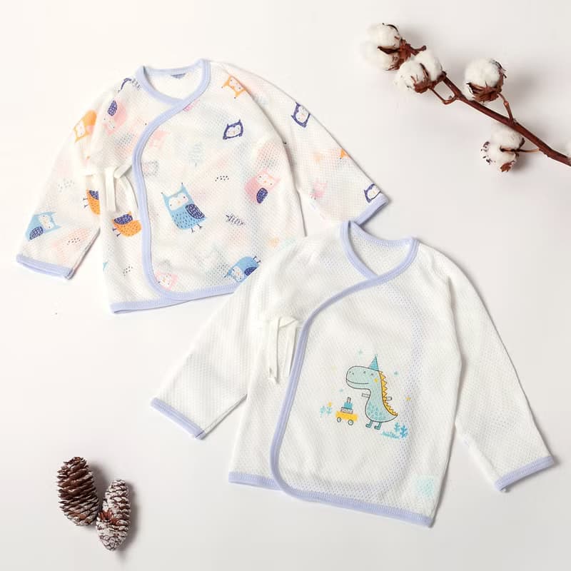 2件組-寶寶透氣網眼洞洞綁帶肚衣(3M/6M)。清爽透氣宜人。MIT