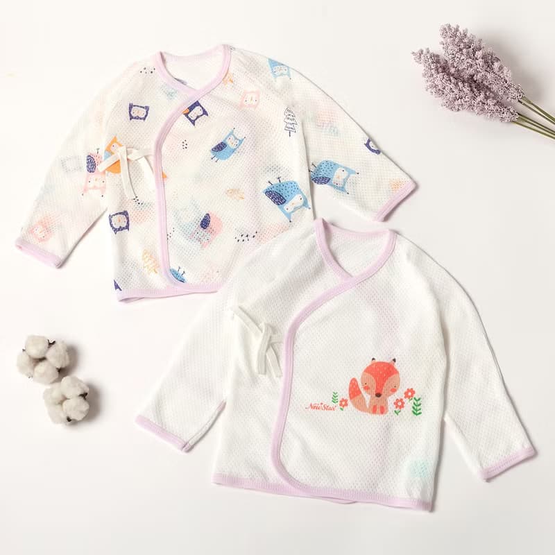 2件組-寶寶透氣網眼洞洞綁帶肚衣(3M/6M)。清爽透氣宜人。MIT