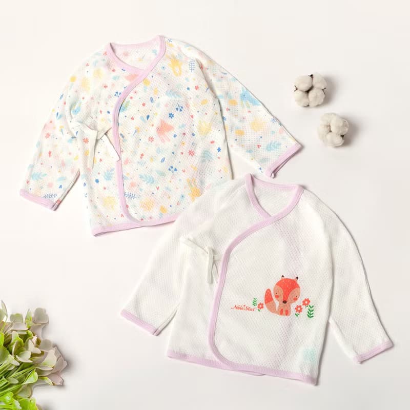 2件組-寶寶透氣網眼洞洞綁帶肚衣(3M/6M)。清爽透氣宜人。MIT