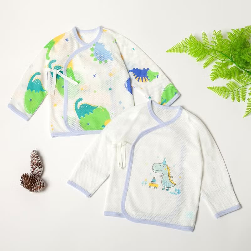 2件組-寶寶透氣網眼洞洞綁帶肚衣(3M/6M)。清爽透氣宜人。MIT