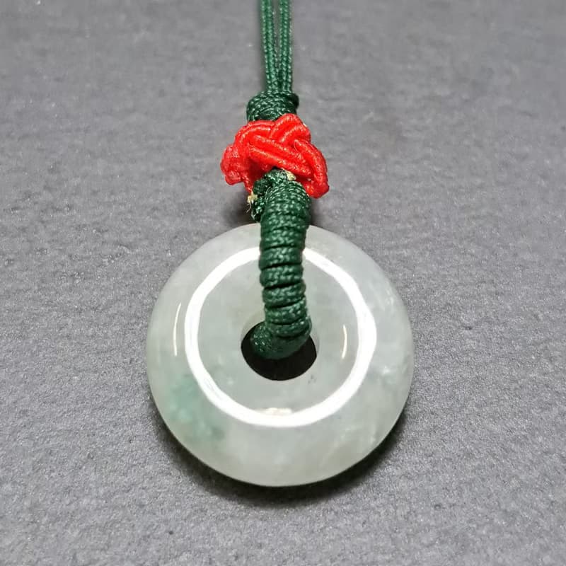 【願平安】冰種飄花翡翠平安扣項鍊 | 天然緬甸玉翡翠A貨 | 送禮