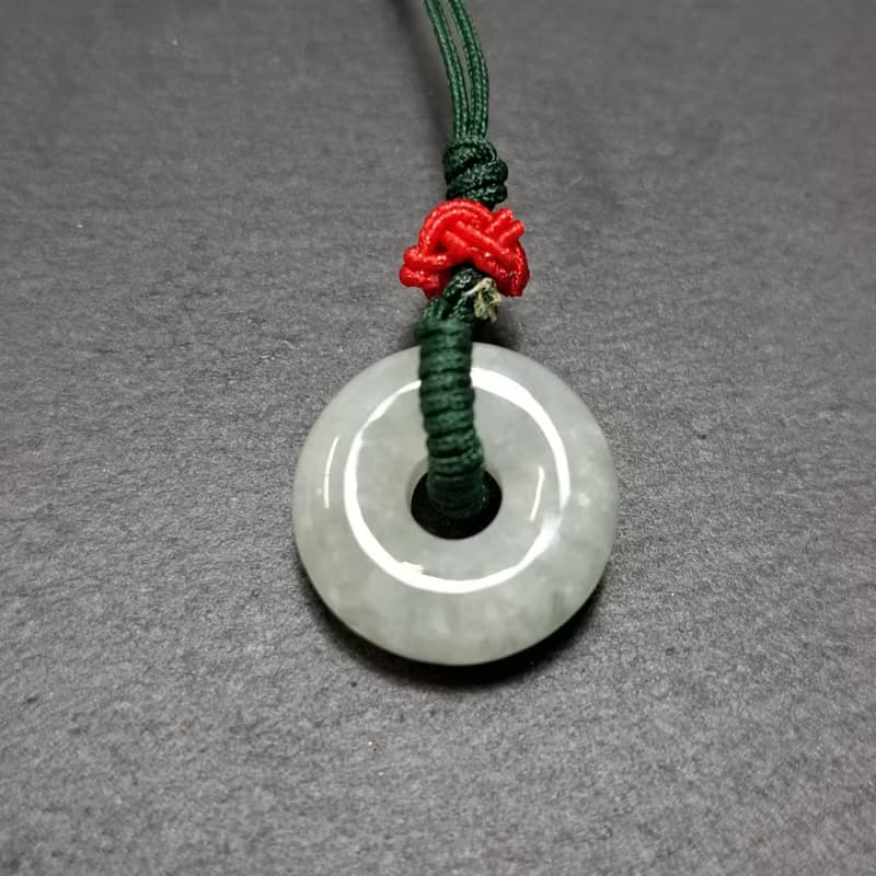 【願平安】冰種飄花翡翠平安扣項鍊 | 天然緬甸玉翡翠A貨 | 送禮