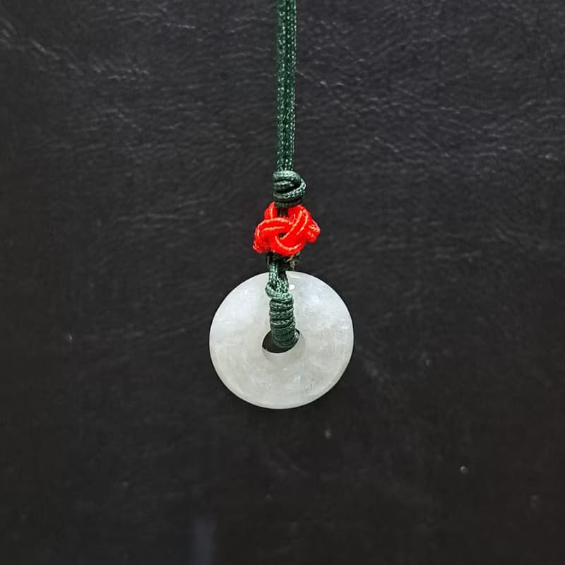 【願平安】冰種飄花翡翠平安扣項鍊 | 天然緬甸玉翡翠A貨 | 送禮