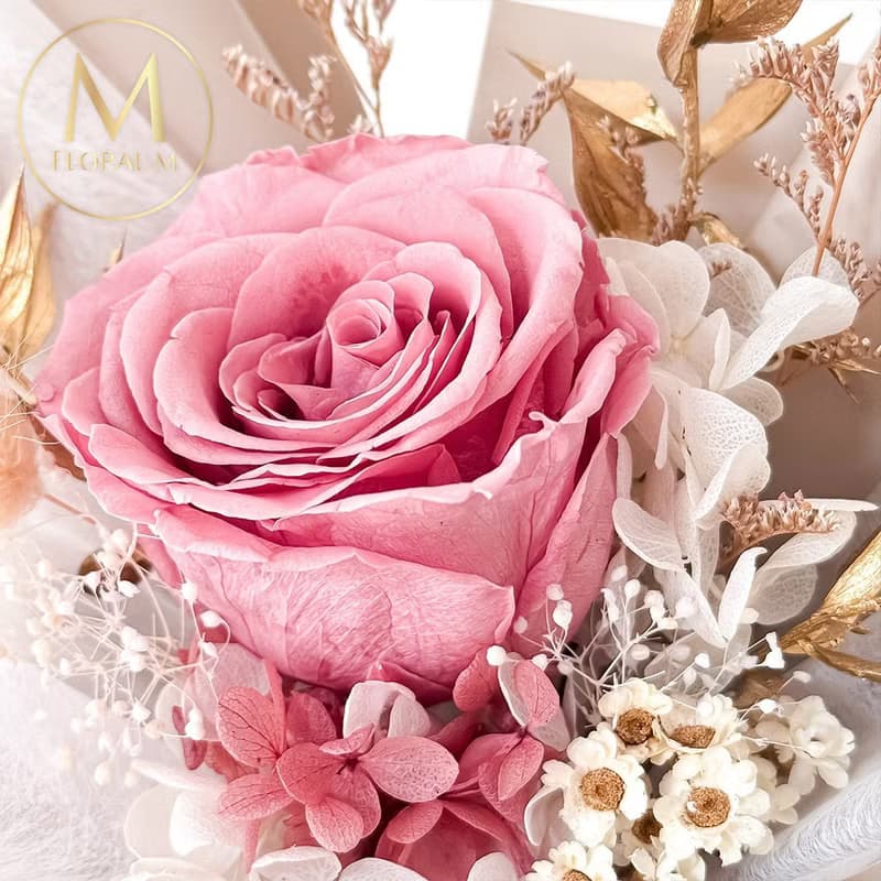 溫柔女神永生玫瑰花束