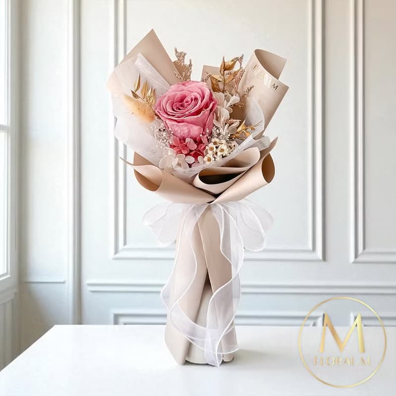 溫柔女神永生玫瑰花束