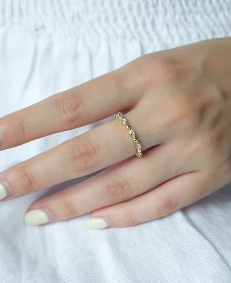 Meline 14K 鑲鑽戒指 | Sachelle Collective