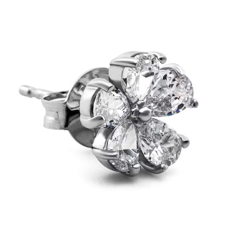 純銀五瓣花耳環