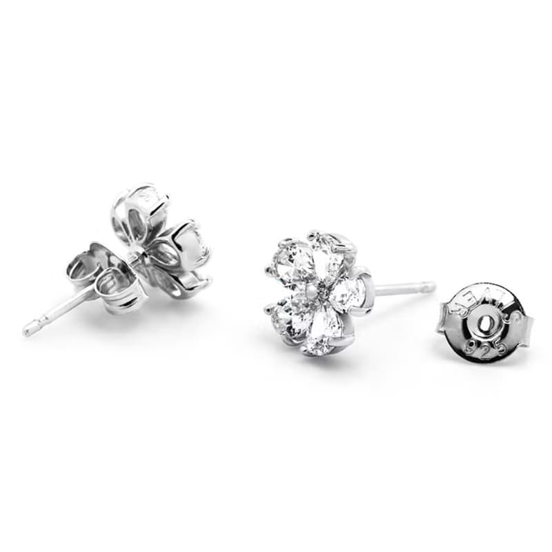 純銀五瓣花耳環