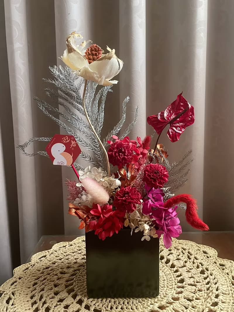 【永生花禮】火鶴大麗永生花/開幕花禮/升遷花禮/祝賀花禮