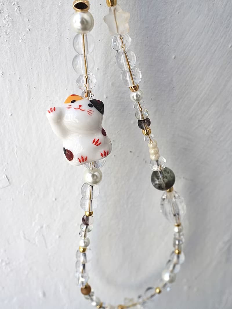 招手款胖墩墩  招財貓 事業運 綠幽靈 手機掛飾  附連接墊片