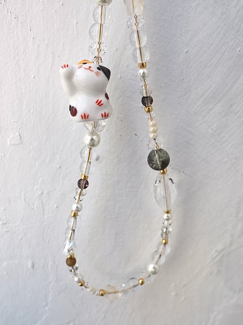 招手款胖墩墩  招財貓 事業運 綠幽靈 手機掛飾  附連接墊片