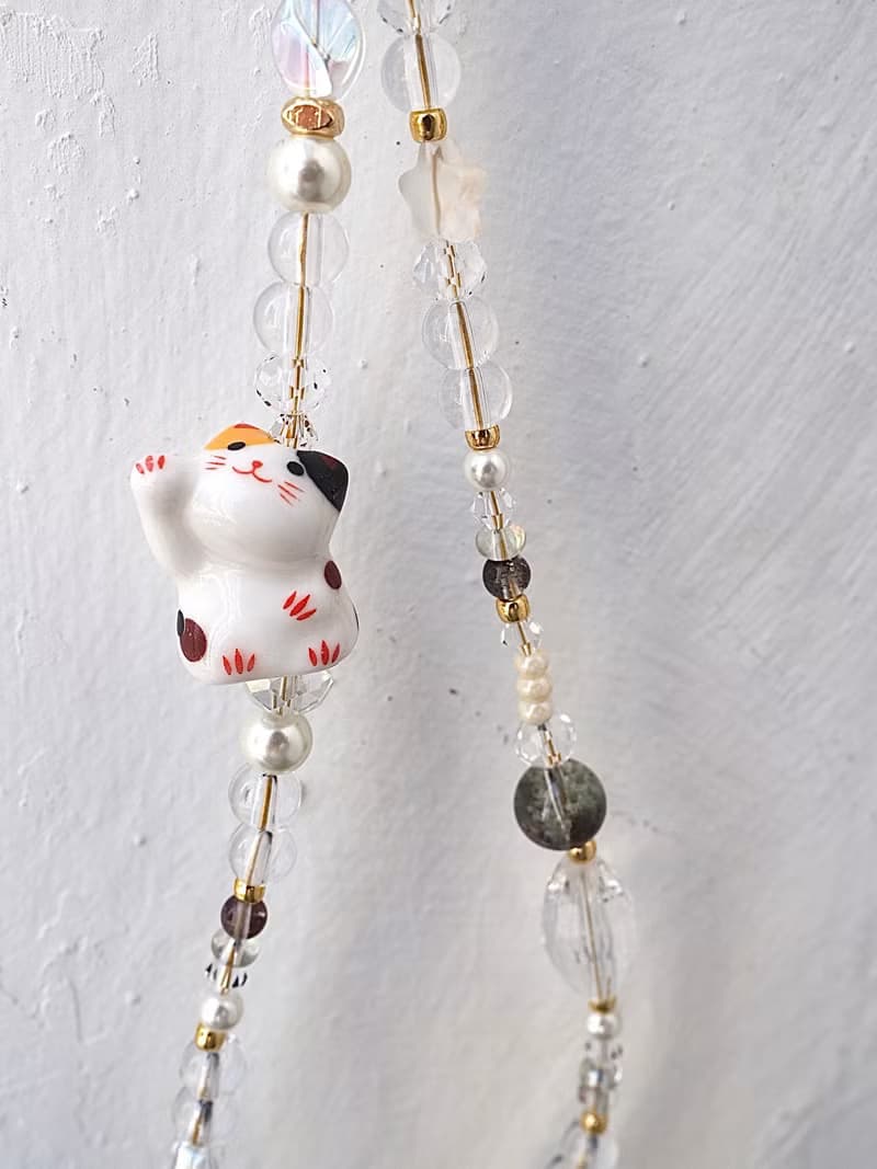 招手款胖墩墩  招財貓 事業運 綠幽靈 手機掛飾  附連接墊片