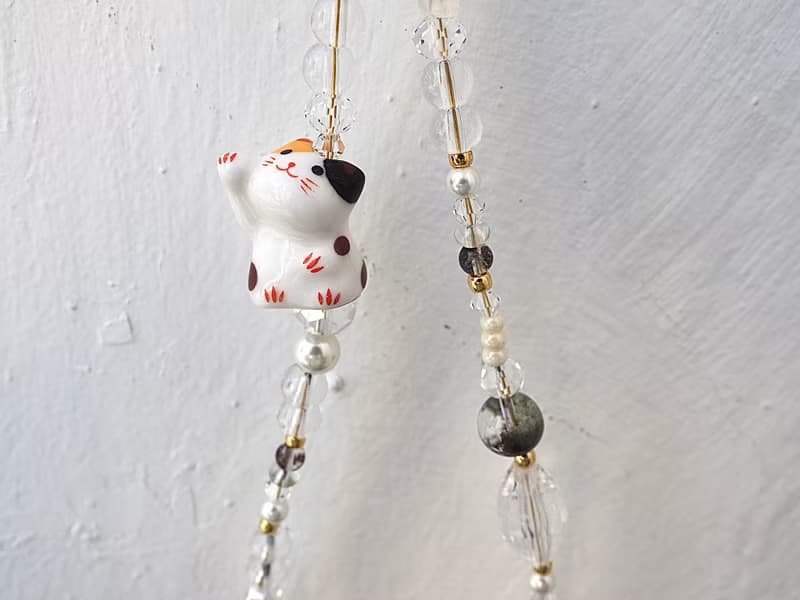 招手款胖墩墩  招財貓 事業運 綠幽靈 手機掛飾  附連接墊片