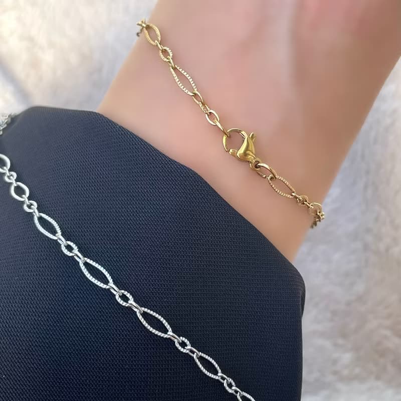 金属アレルギー対応　つけっぱなし OK  　クラシック　フィガロチェーン　ブレスレット　316L サージカルステンレス