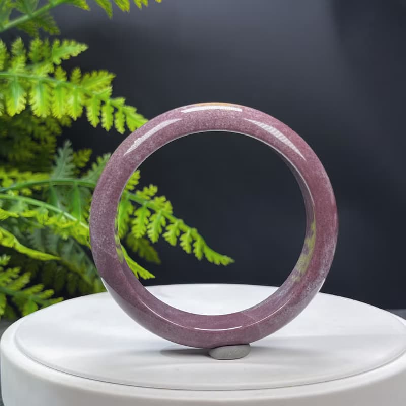 海洋碧玉手镯 58MM 老料高瓷天眼 香芋紫 玉髓手環 靈感創意護佑