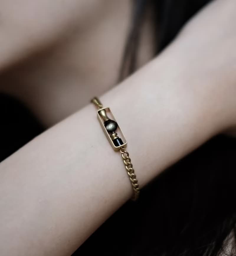 【手鍊】光陰流沙/黃銅/天然石