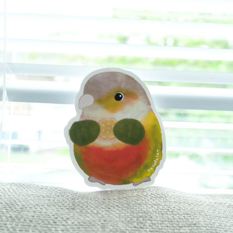 小太陽鸚鵡大貼紙 鳳梨小太陽寶寶 和小點心