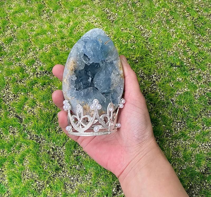 超美天然原礦深藍色天青鎮 天青石簇 藍水晶  療癒 淨化 開運