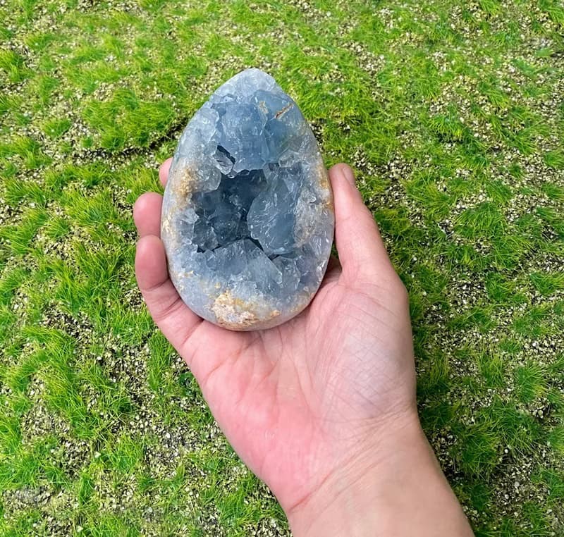 超美天然原礦深藍色天青鎮 天青石簇 藍水晶  療癒 淨化 開運