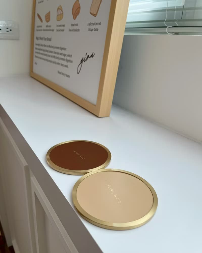 黃銅皮革杯墊－2入組 & 4入組