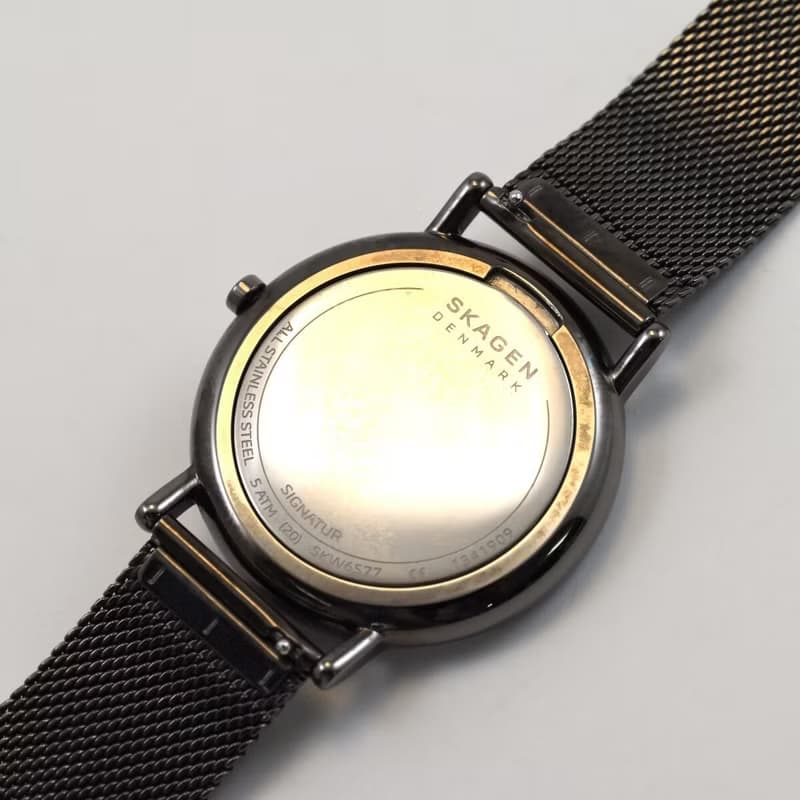 電池交換済 スカーゲン シグニチャー SKAGEN SIGNATUR 男性用腕時計 40mm Quartz SKW6577 デンマークデザイン 手錶