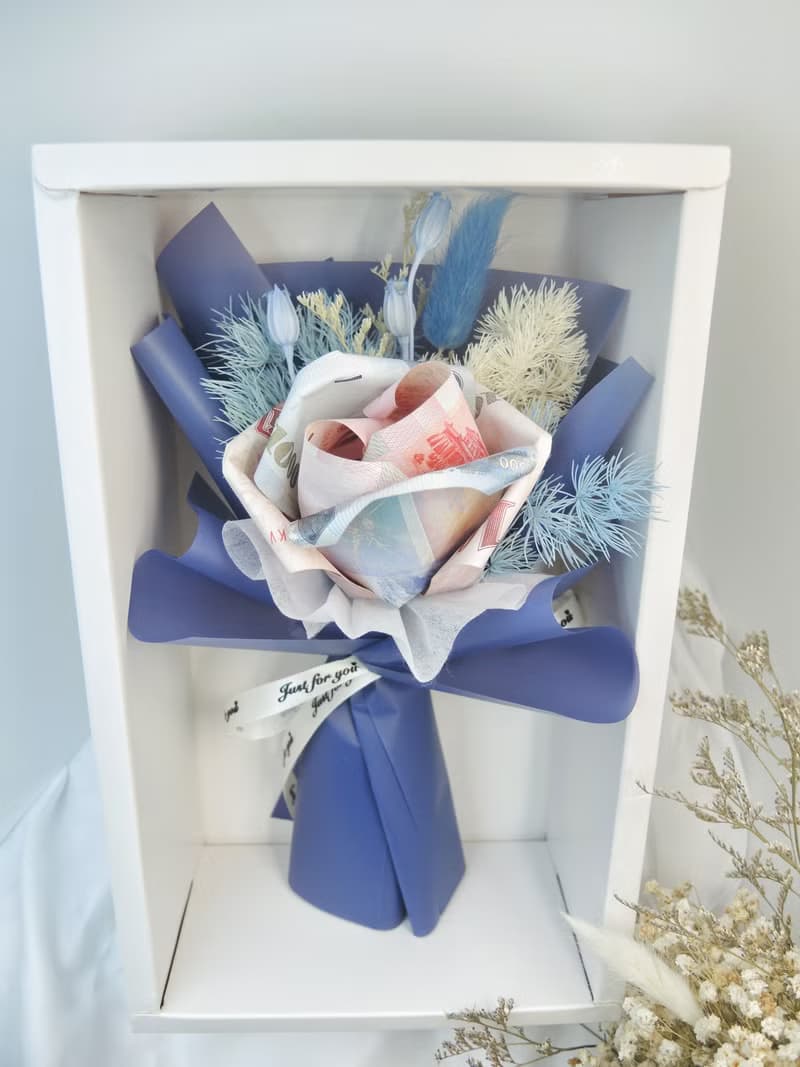有錢花 永生花 玫瑰 鈔票花盒  鈔票花束