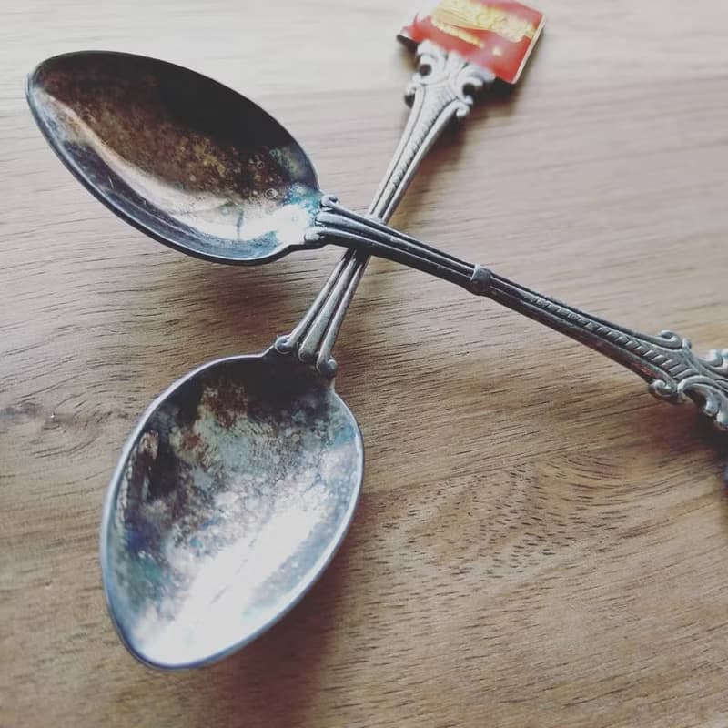 美國古董老物 1991年經典Coca Cola Logo刻紋銀色紀念 鐵質茶湯匙