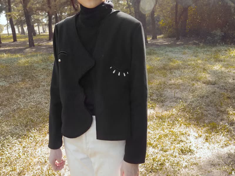 Therese 開襟棉質黑色小外套