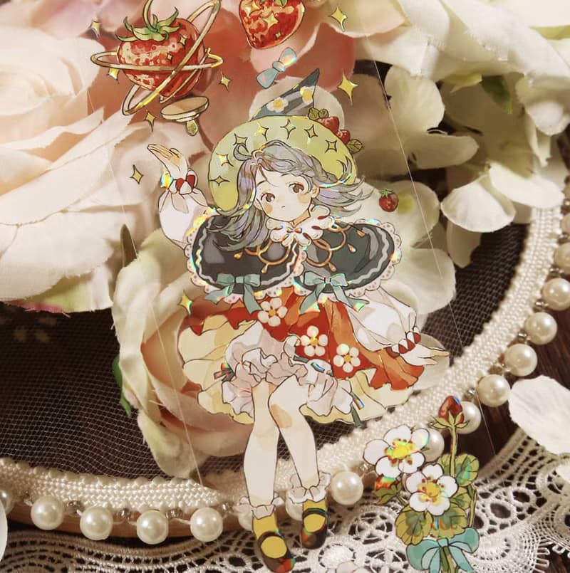 野莓仙蹤 魔法小仙子 PET 紙膠帶 貝殼光 10米卷