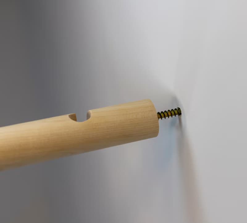 Birch wall bracket for hanging plug-In pendant and plant on wall.