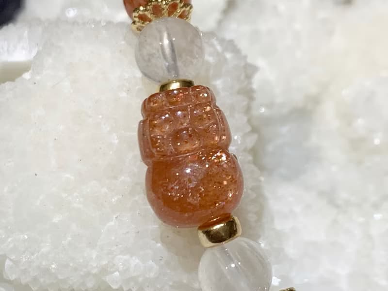 快速出貨 天然月光石手鍊 金太陽貔貅手鍊 14kgf手鍊