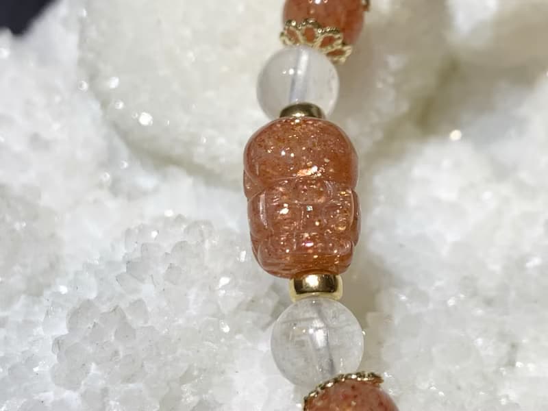 快速出貨 天然月光石手鍊 金太陽貔貅手鍊 14kgf手鍊