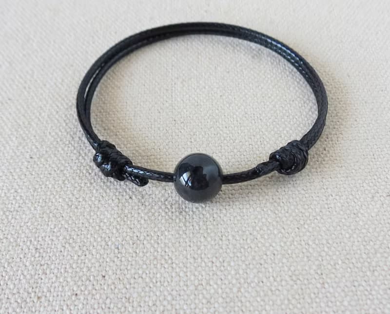 本命年【幸運石】烏雞翡翠韓國蠟線手鍊BGC09*招財、避邪、防小人