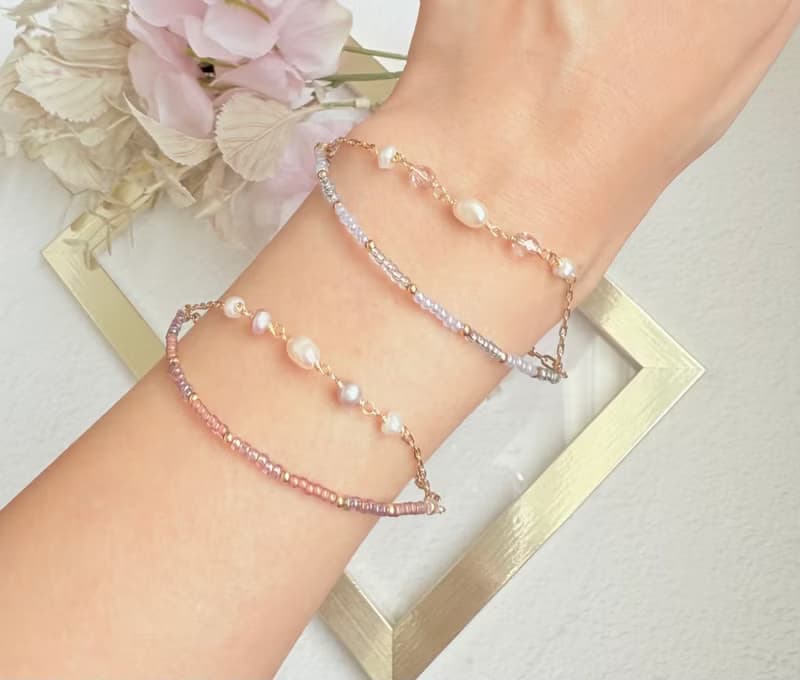 手作手鍊  淡水珍珠  日本手作家