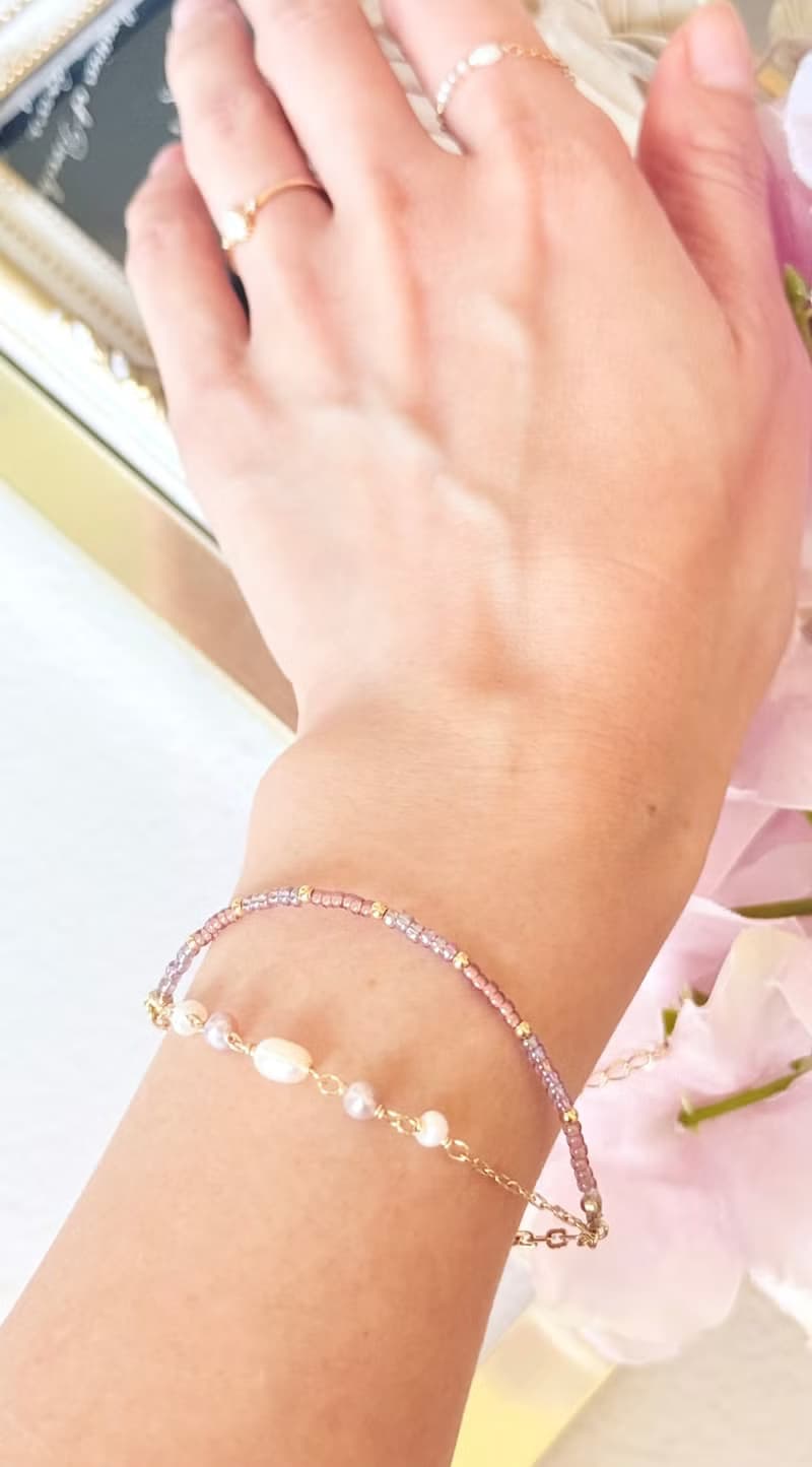 手作手鍊  淡水珍珠  日本手作家