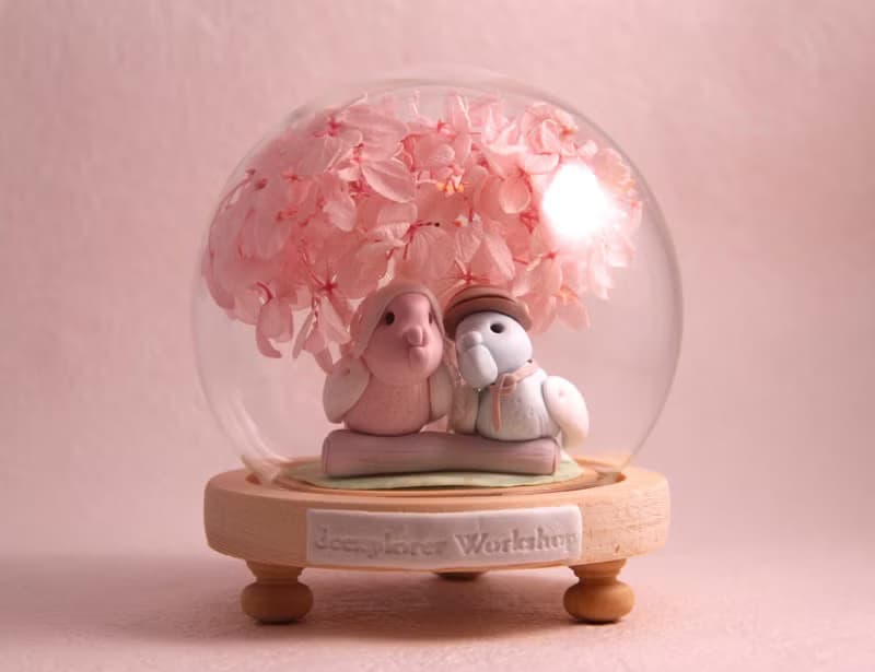 情人節小禮品,結婚小鳥系列,內有LED燈效,最貼心的情人節禮物