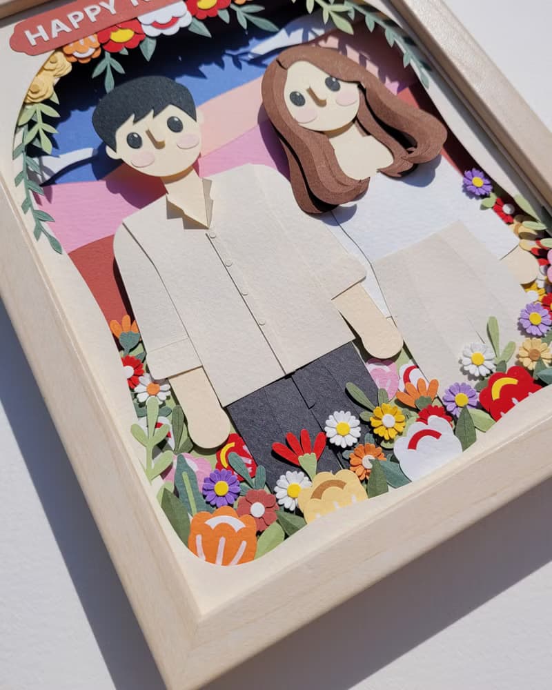 Special custom papercut frame : happy new year theme.