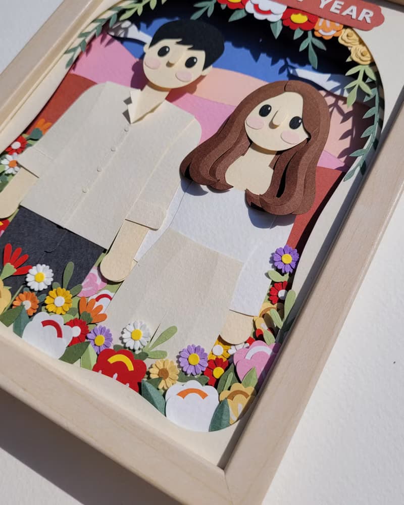 Special custom papercut frame : happy new year theme.