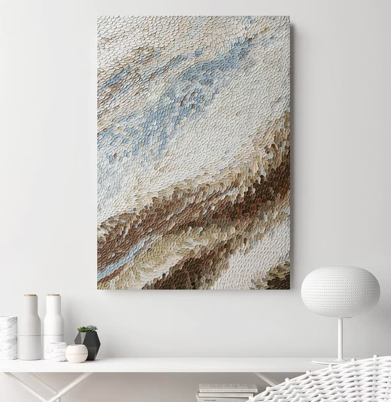 Textured blue brown wall art | Textured brown blue painting | Fluency