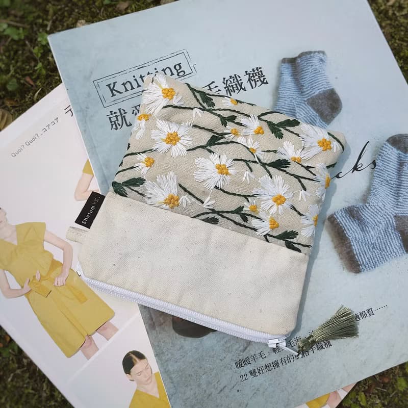 #小雛菊系列(手作口罩衛生紙小包)衛生紙包/口罩收納包/零錢/萬用