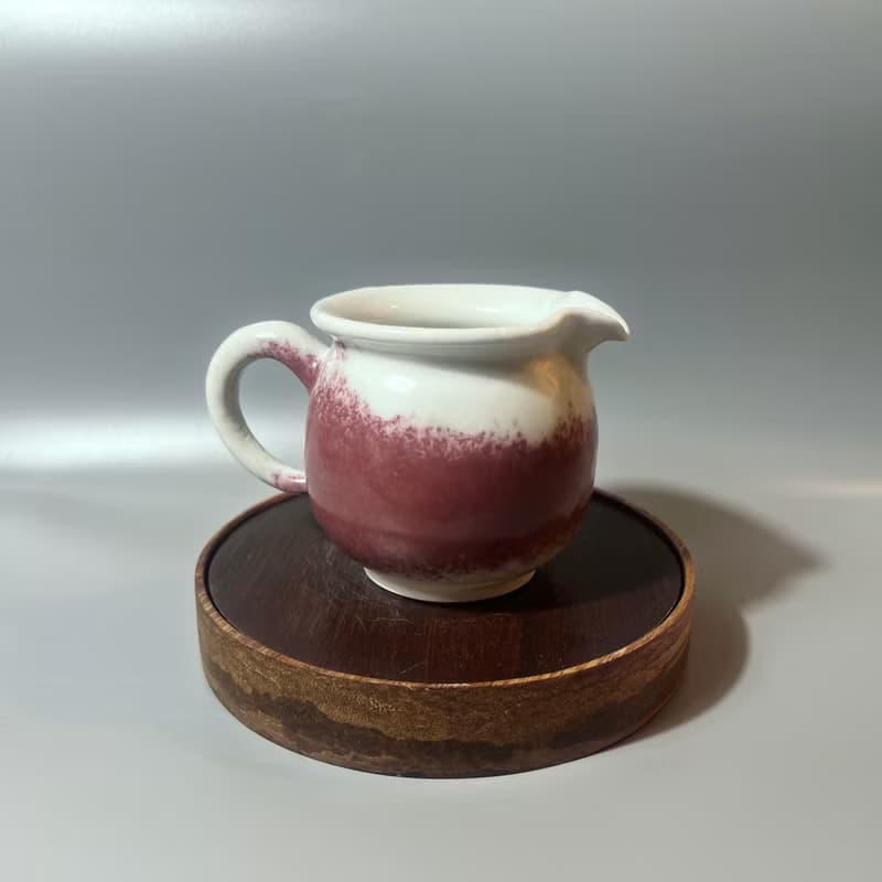 溫潤白釉銅紅正把茶海 / 白釉公道杯 / 小平凡手作