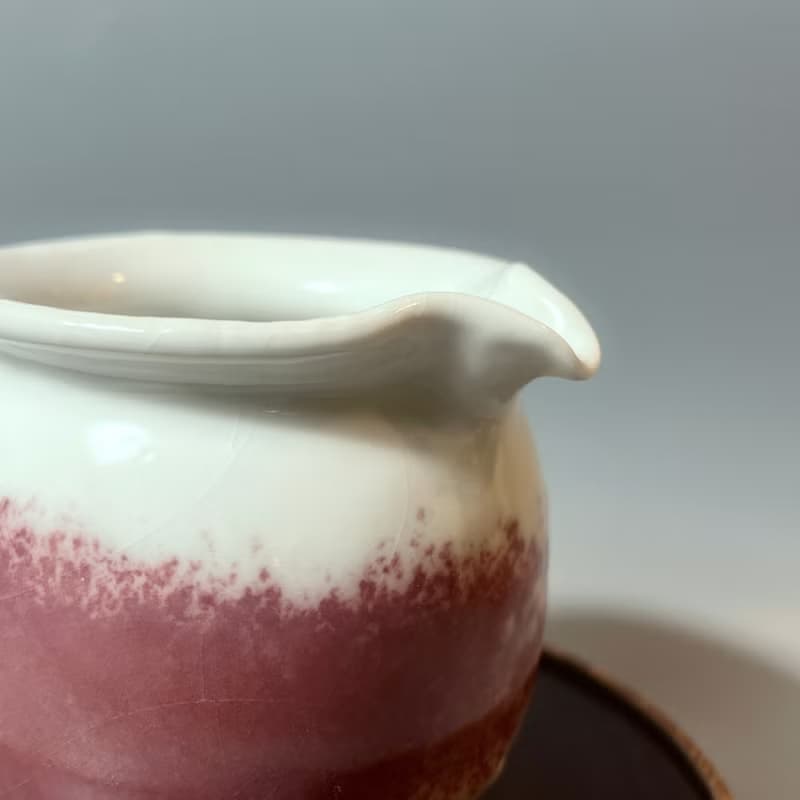 溫潤白釉銅紅正把茶海 / 白釉公道杯 / 小平凡手作