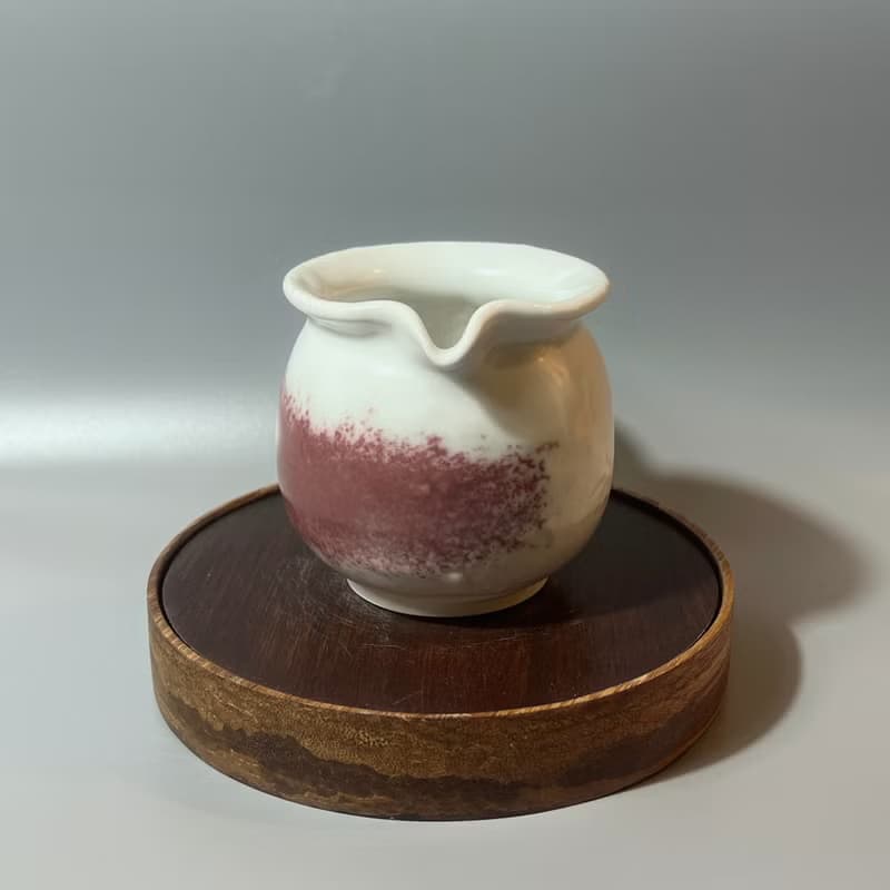 溫潤白釉銅紅正把茶海 / 白釉公道杯 / 小平凡手作