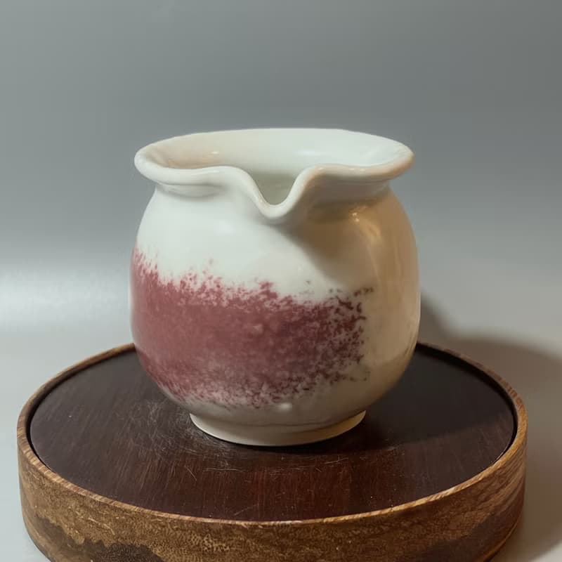 溫潤白釉銅紅正把茶海 / 白釉公道杯 / 小平凡手作